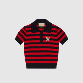Striped cotton knit polo