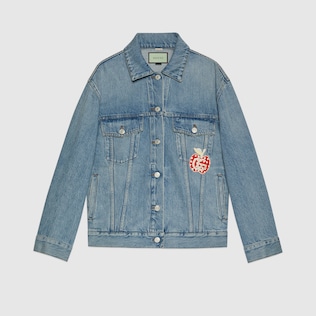 Veste en denim avec empiècement pomme