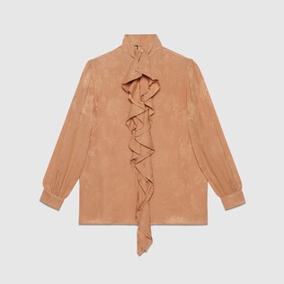 Floral crêpe silk shirt