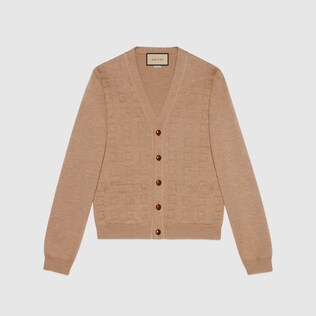 Cardigan en laine jacquard G carré