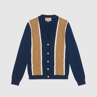 GG stitch cotton cardigan