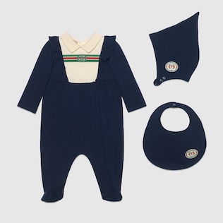 Baby cotton gift set with Interlocking G