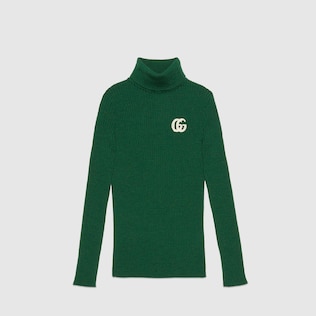 Children's wool polo neck with GG