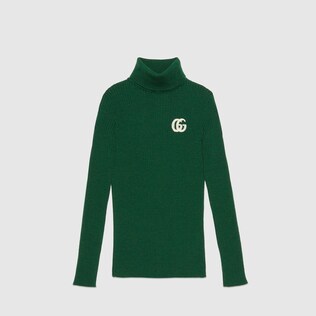Col roulé pour enfant en laine à motif GG