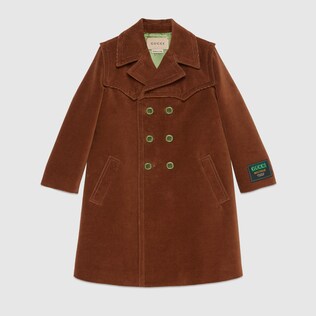 Children's corduroy coat with label