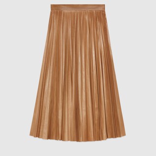 2015 Re-Edition pleated leather skirt