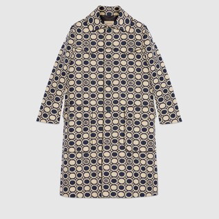Geometric Double G cotton blend coat
