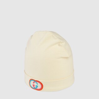 Baby cotton hat with Interlocking G