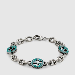 Bracelet with enameled Interlocking G