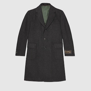 Manteau à chevrons avec étiquette Gucci Eschatology
