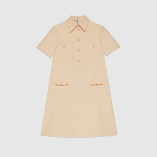 Cady crêpe polo dress