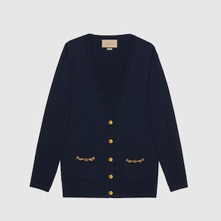 Cardigan aus Kaschmir mit Kettendetail