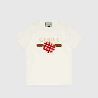 Camiseta con estampado de manzana