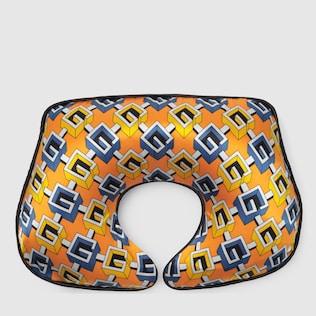 Geometric G print inflatable pillow