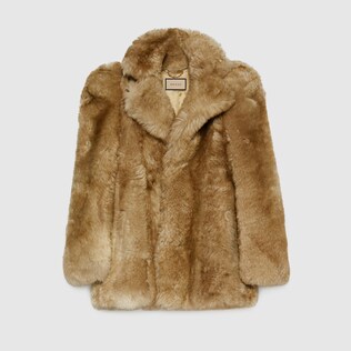 Shearling single-breasted coat