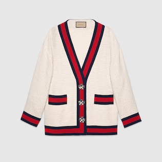 Veste cardigan oversize en tweed