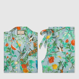 Silk Tian print pajama set