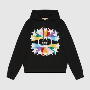 Interlocking G star burst print cotton sweatshirt