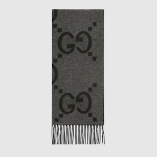 GG cashmere jacquard scarf