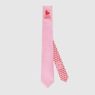 Krawatte aus Seidenjacquard mit „Strawberry Gucci“