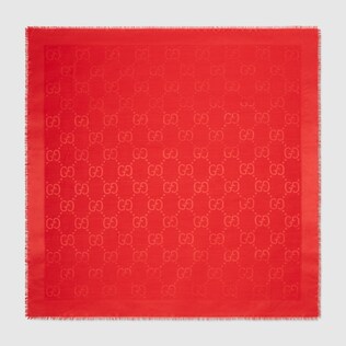 Scialle in lana e seta jacquard con motivo GG