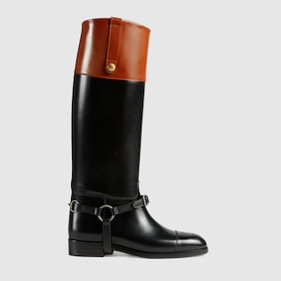 Knee-high boot with harness