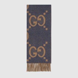 GG cashmere jacquard scarf
