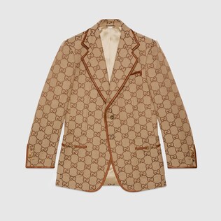 Gucci 100 maxi GG canvas jacket