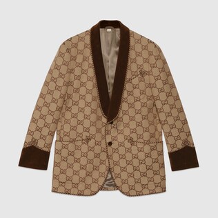 Gucci 100 maxi GG canvas jacket