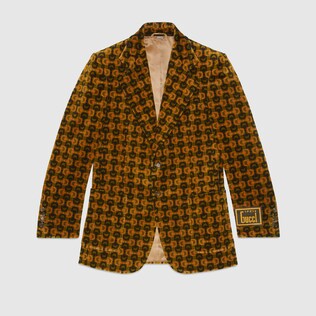 Gucci 100 Horsebit print velvet jacket