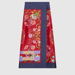 Gucci 100 floral silk skirt