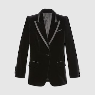 Single-breasted velvet jacket