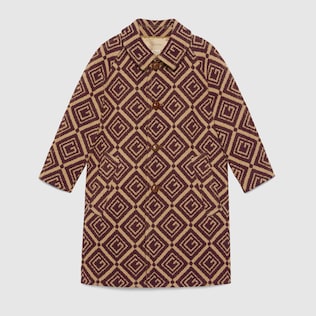Children's geometric G tweed coat