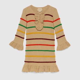 Children's wool dress with GG