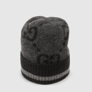 GG knit cashmere hat