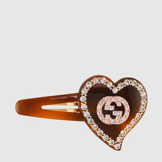 Hair clip with GG and heart detail