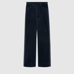 Stretch velvet pant with satin