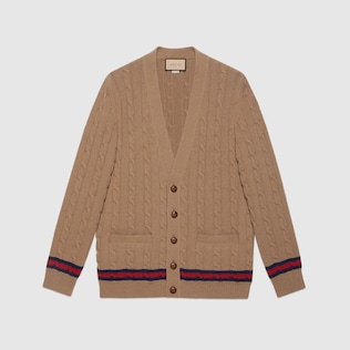 Cable knit cardigan with Web