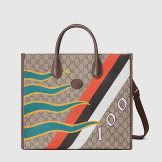 Medium tote with geometric print