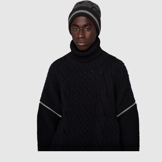 GG knit cashmere hat
