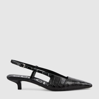 Damenpumps mit Krokodil-Print