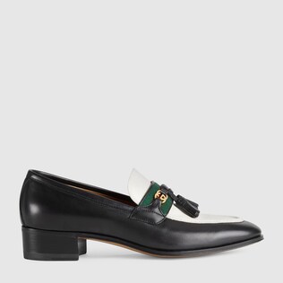 Loafer with Web and Interlocking G