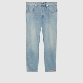 Tapered denim trousers