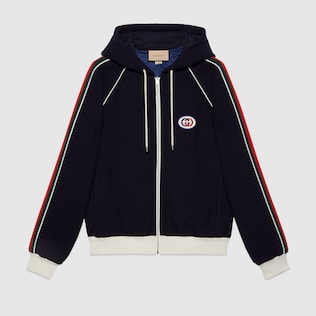 Veste en jersey de laine avec bande Web