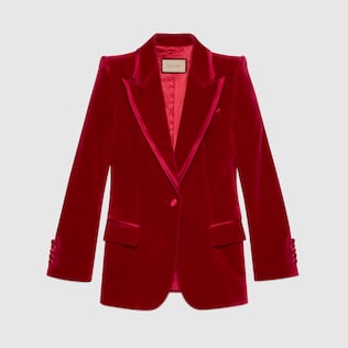 Chaqueta de terciopelo de botonadura sencilla