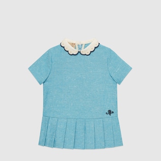 Baby canvass dress with embroidery