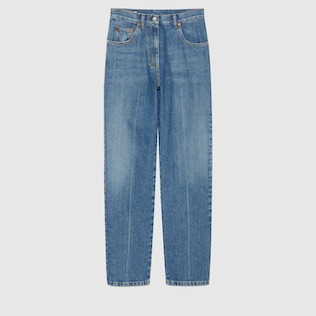 80s fit denim trousers with Horsebit