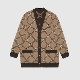 Interlocking G wool jacquard cardigan