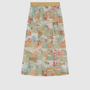 Gucci Tiger jacquard pleated skirt