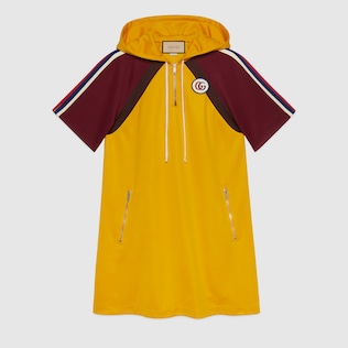 Technical jersey dress with Double G